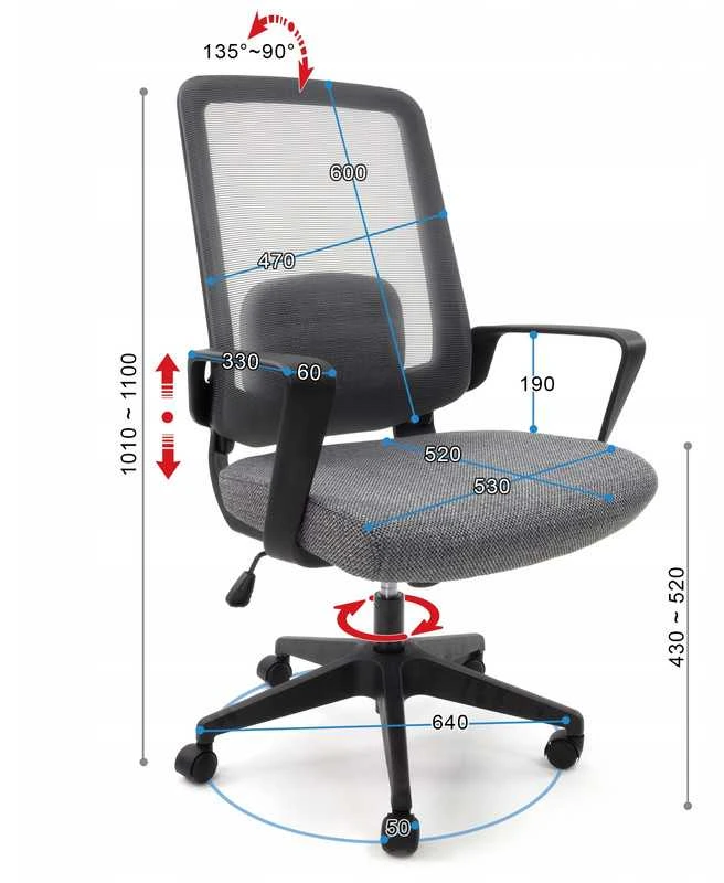 Ergosolid Ergonomiška Biuro Kėdė Pasukama Kėdė AMO-70