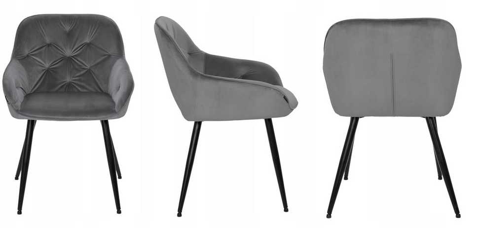 Exito Design Šiuolaikinė pilka "velvet" svetainės kėdė Loren