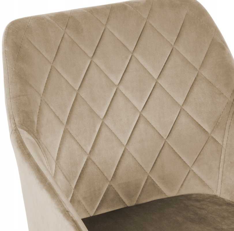Exito Design Modernus smėlio spalvos veliūrinis krėslas Milton su juodomis metalinėmis kojomis
