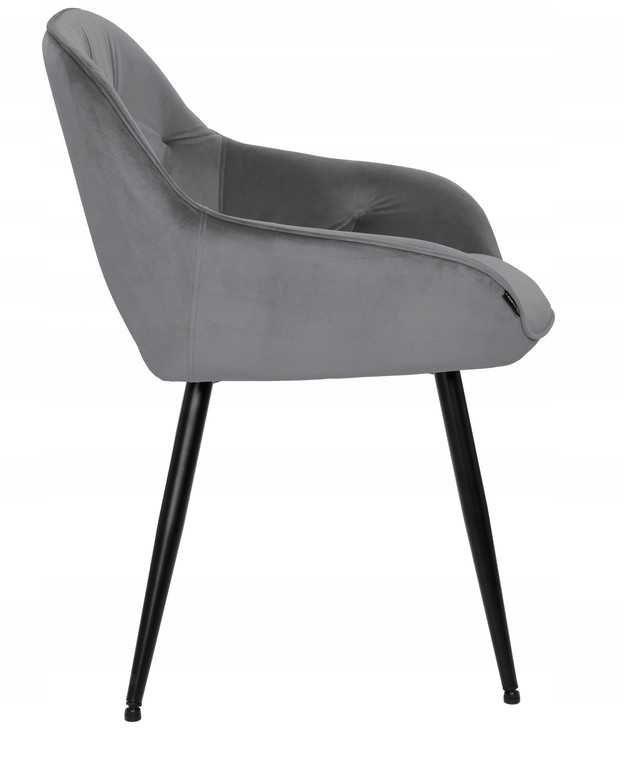 Exito Design Šiuolaikinė pilka "velvet" svetainės kėdė Loren