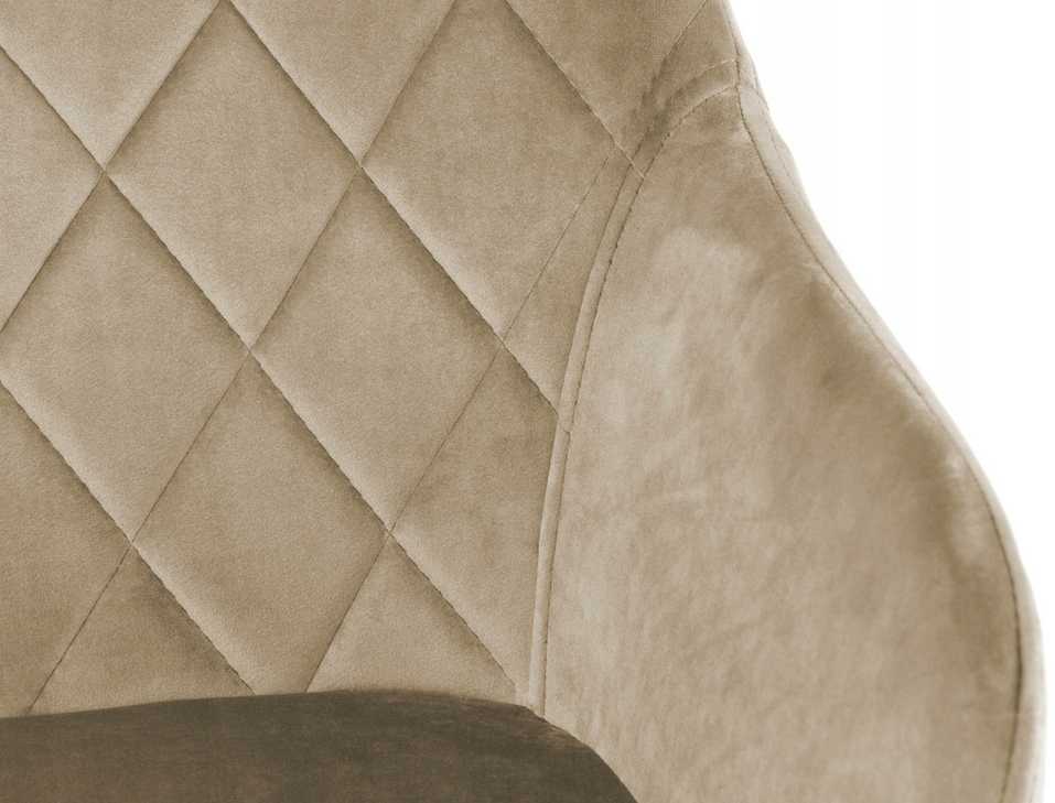 Exito Design Modernus smėlio spalvos veliūrinis krėslas Milton su juodomis metalinėmis kojomis