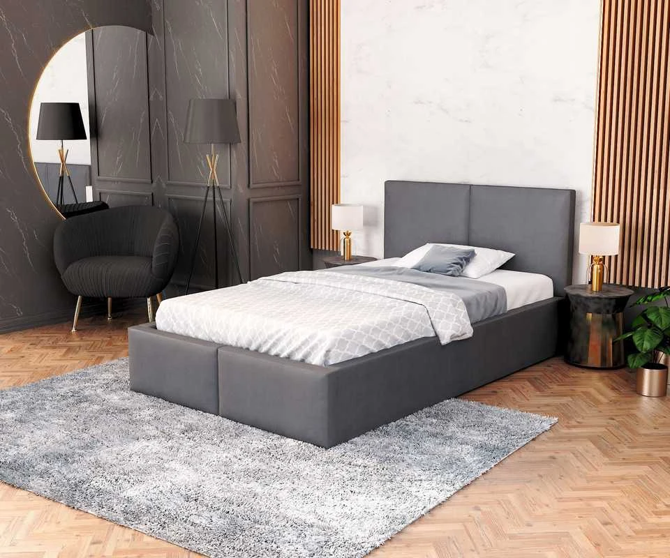 FDM Minkšta lova 90x200 su AMBER čiužinio rėmu