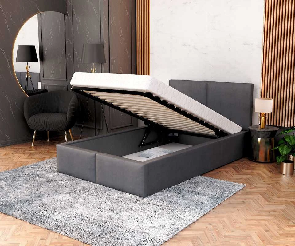 FDM Minkšta lova 90x200 su AMBER čiužinio rėmu