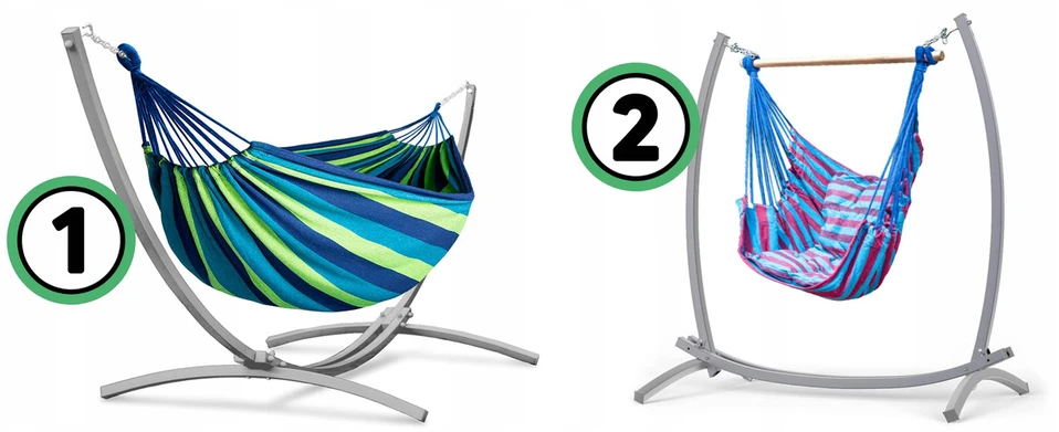 Gogarden Duo 2-in-1 hamako ir braziliškos kėdės stovas su komplektu, pilkas