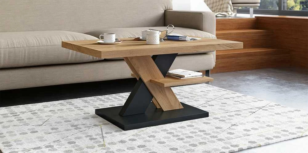 Ifuture Kavos Staliukas su lentyna CROSS MAT OAK CRAFT GOLDEN