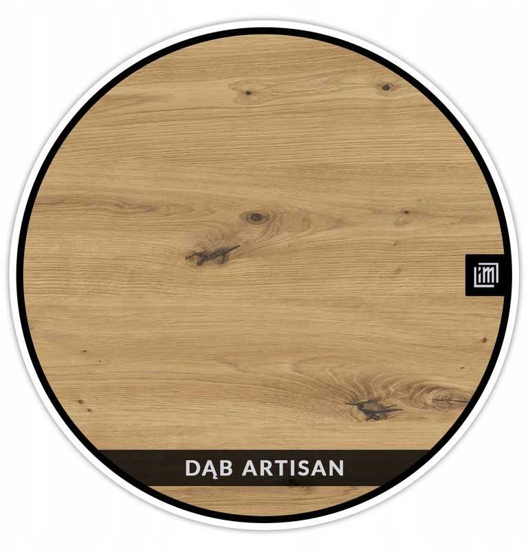 Ifuture Apvalus Kavos Staliukas Su Lentynėle NOOX Artisan Oak/Juodas