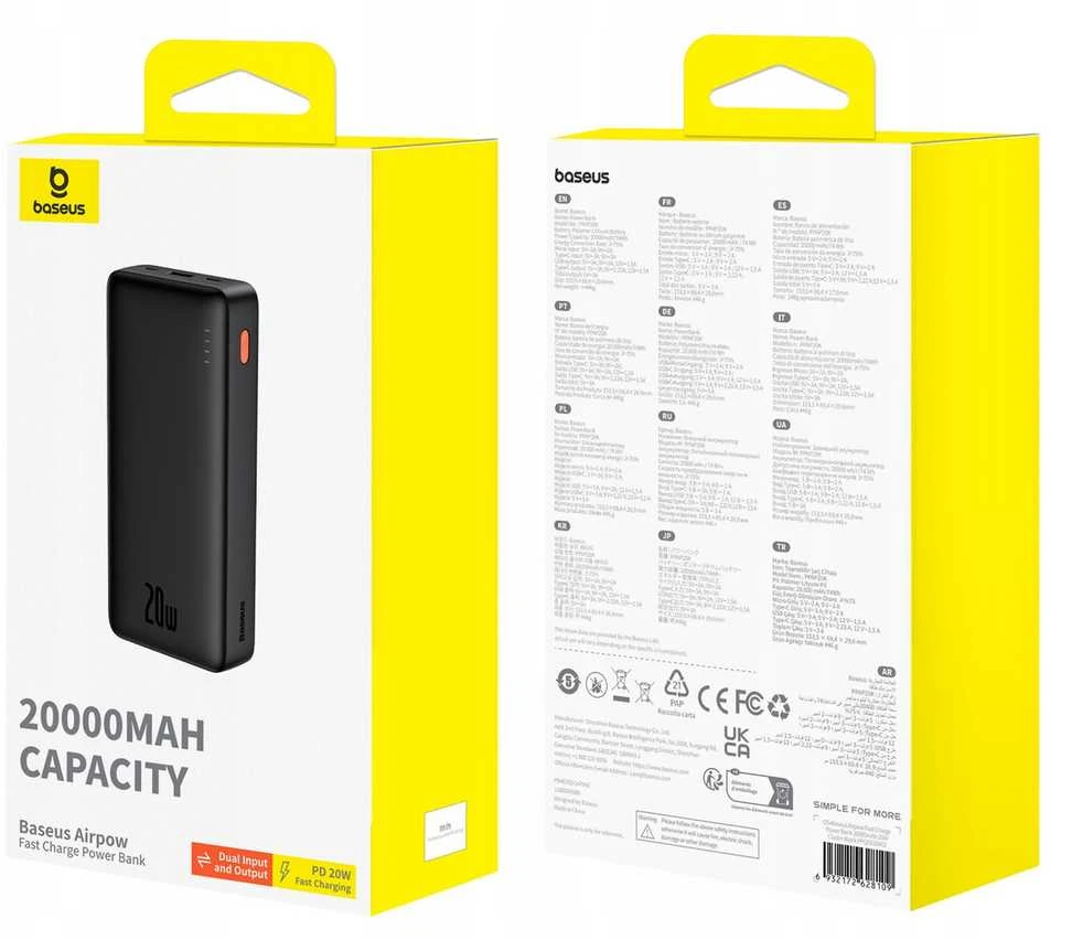 Baseus Airpow 20000mAh 20W maitinimo blokas (juodas)