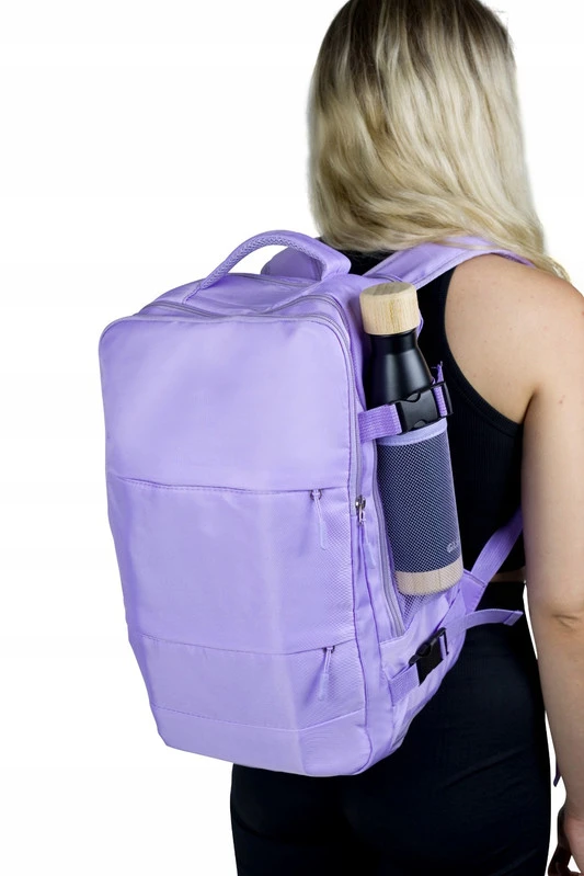 Kelioninė kuprinė lėktuvui 40x20x25 cm Consee – Ryanair, Wizz Air rankinis bagažas, violetinė