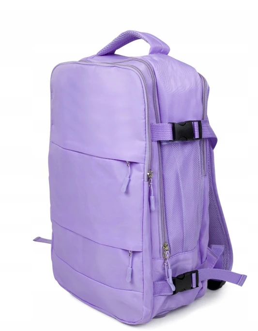 Kelioninė kuprinė lėktuvui 40x20x25 cm Consee – Ryanair, Wizz Air rankinis bagažas, violetinė