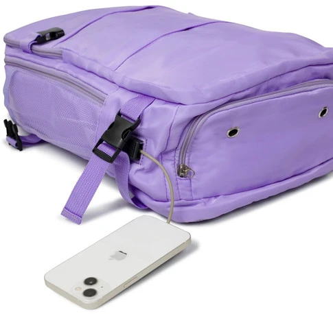Kelioninė kuprinė lėktuvui 40x20x25 cm Consee – Ryanair, Wizz Air rankinis bagažas, violetinė
