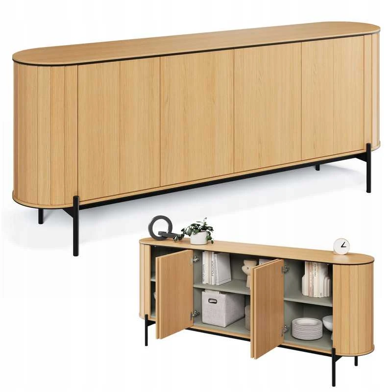 Lenart Plati komoda su spintelėmis apvali RT-04 200x45x82