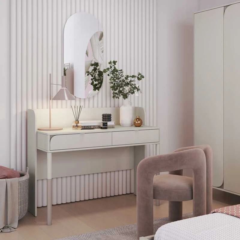 Mebel Partner Modernus žalias rašomasis stalas su dviem stalčiais ​​