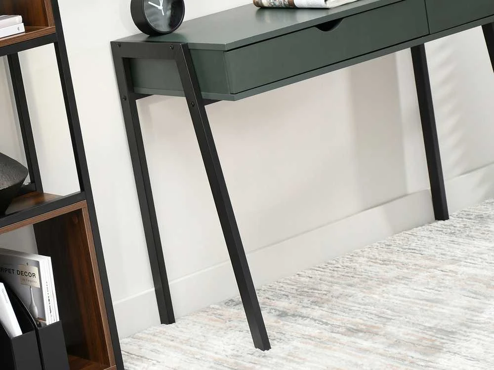 Mebel Partner Modernus žalias rašomasis stalas su dviem stalčiais ​​