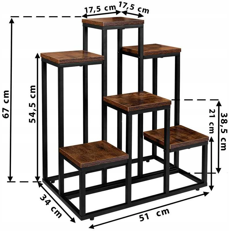 Bipohome Metalinis Stovas Augalams Rustic 67 cm