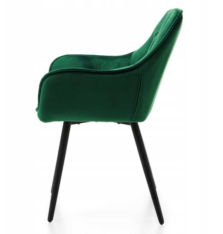 New Home Minkšta Dygsniuota Kėdė Svetainei Valgomajam VELVET Žalias SIENA