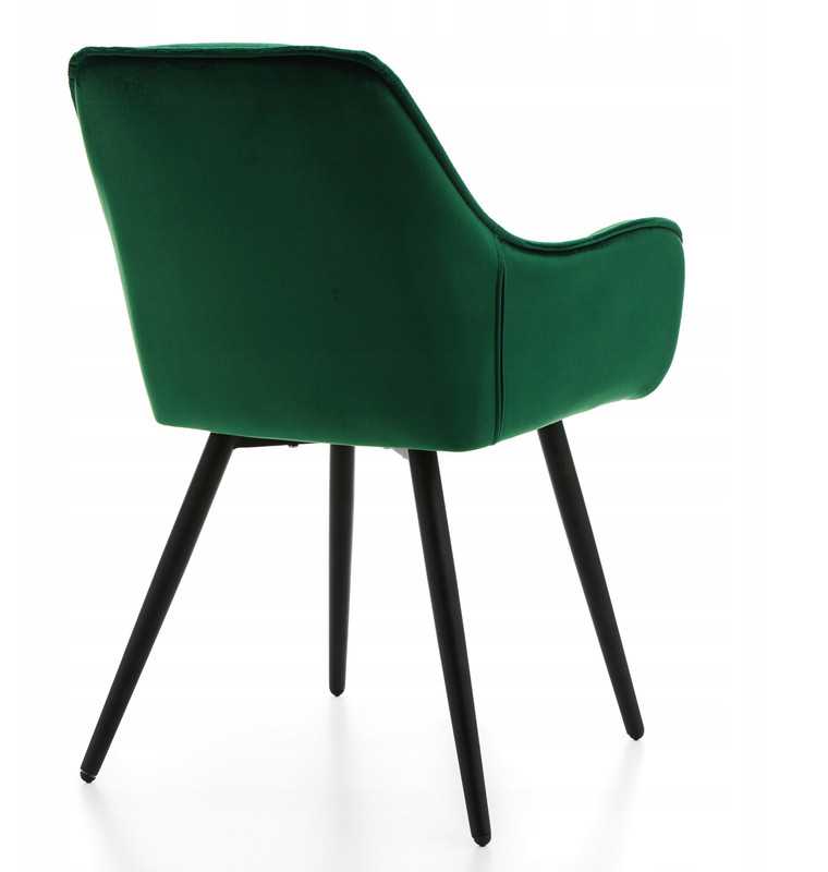 New Home Minkšta Dygsniuota Kėdė Svetainei Valgomajam VELVET Žalias SIENA