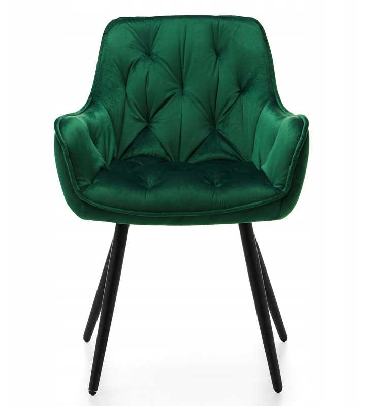 New Home Minkšta Dygsniuota Kėdė Svetainei Valgomajam VELVET Žalias SIENA