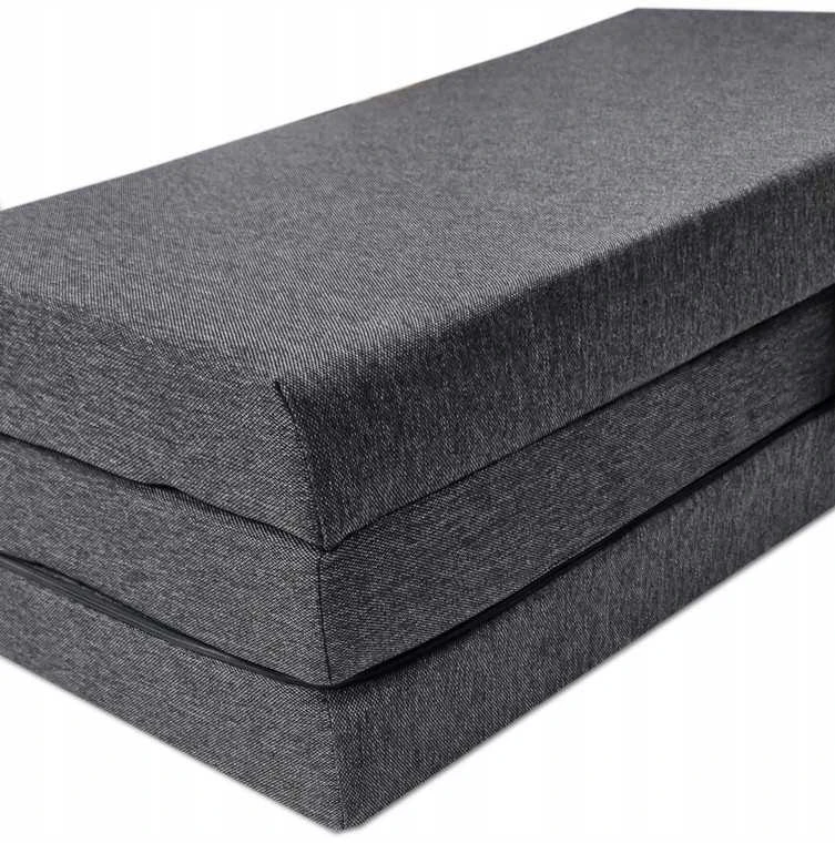 Odol Plush Išlankstomas Čiužinys Kelioninis Sulankstoma Lova Pufas Grafito Spalva 200x120x110