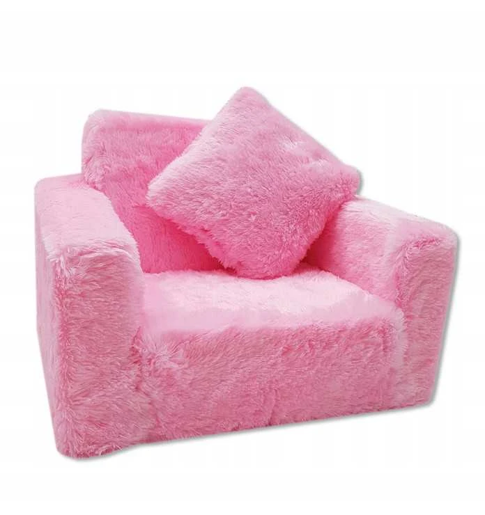 Odol Plush Vaikiškas Fotelis Išlankstomas Pliušinis Rožinis 50x40 cm