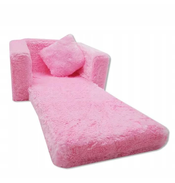 Odol Plush Vaikiškas Fotelis Išlankstomas Pliušinis Rožinis 50x40 cm