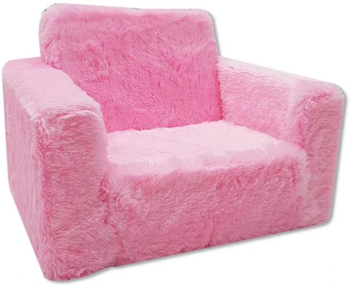 Odol Plush Vaikiškas Fotelis Išlankstomas Pliušinis Rožinis 50x40 cm