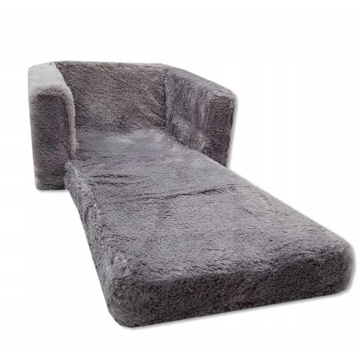 Odol Plush Vaikiškas Fotelis Išlankstomas Pliušinis Pilkas 50x40 cm