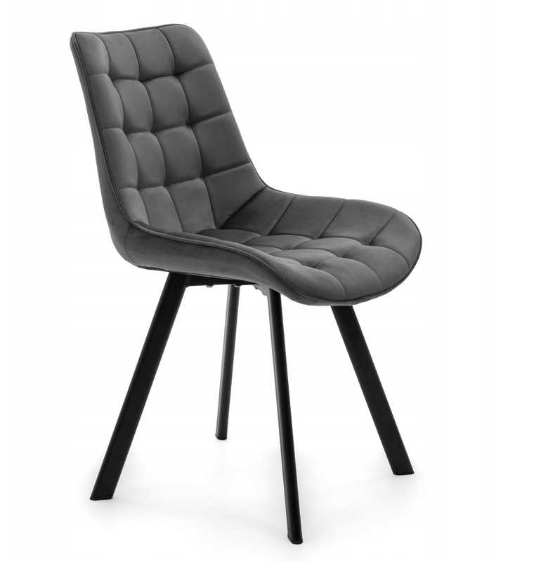 New Home Pilka apmušta kėdė iš HLR aksominio audinio Tori