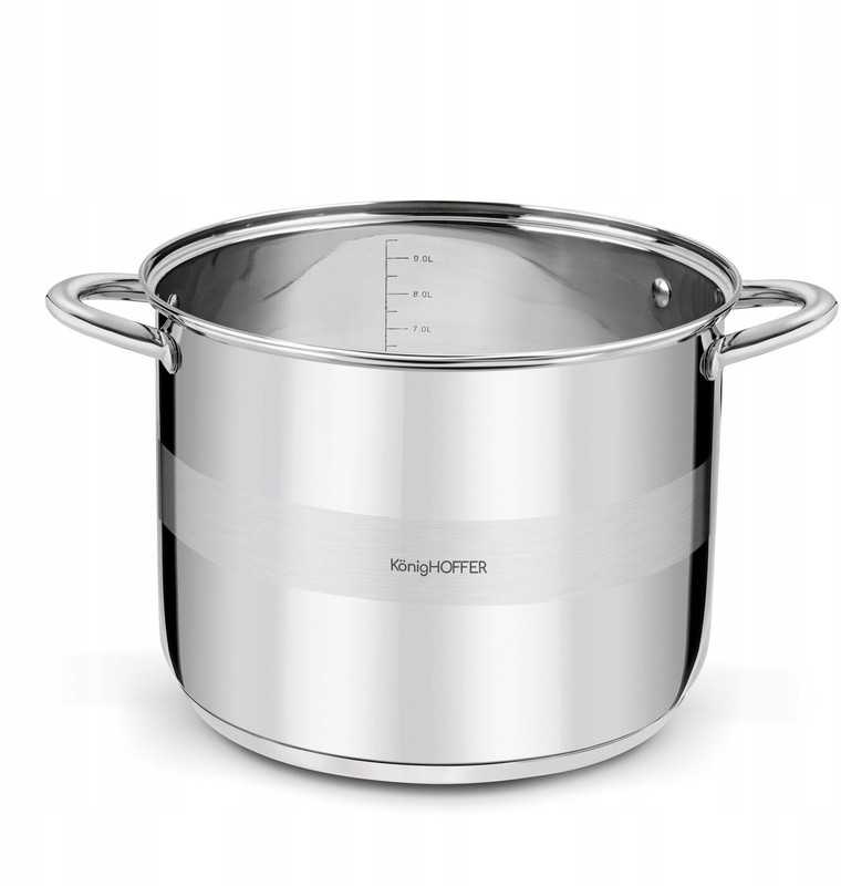 Plieninis indukcinis puodas su dangčiu didelis HIGH Konighoffer Faro 10 l 26cm
