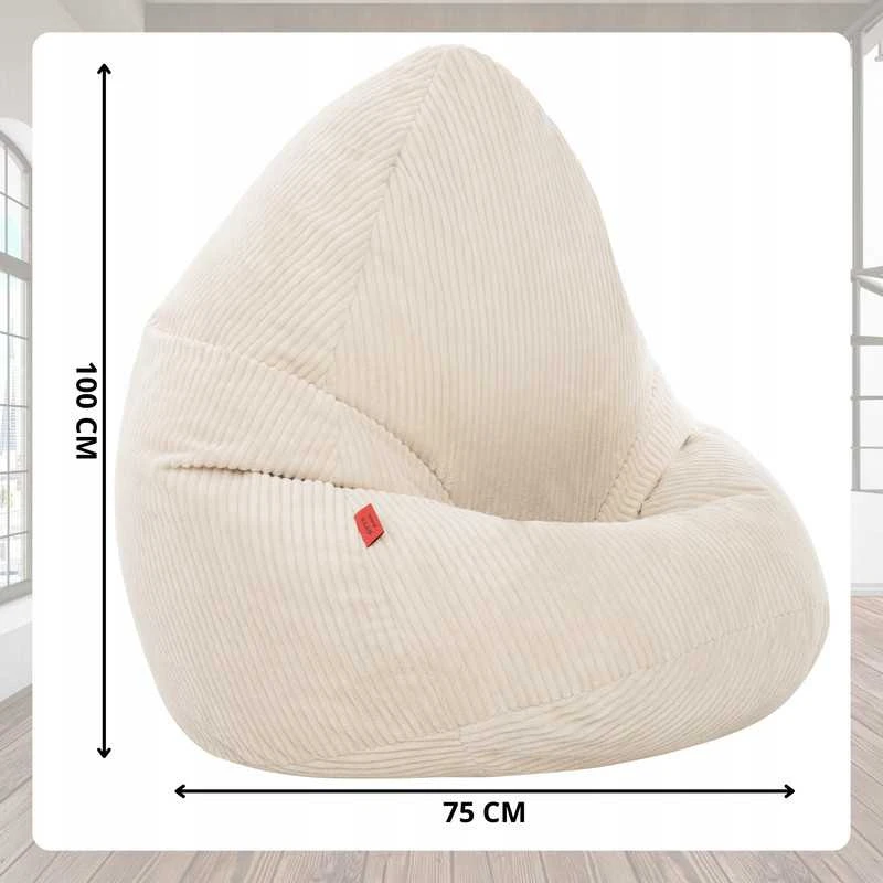 Pufas sėdmaišis 75x75x100 cm beige corduroy Cronen
