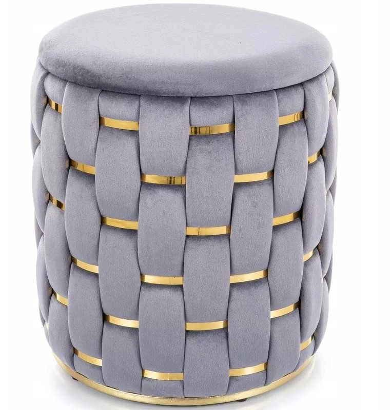 Signal Meble Pufas su daiktų saugykla daiktadėžė pilkas 37x42 cm VELVET TIARA SIGNAL