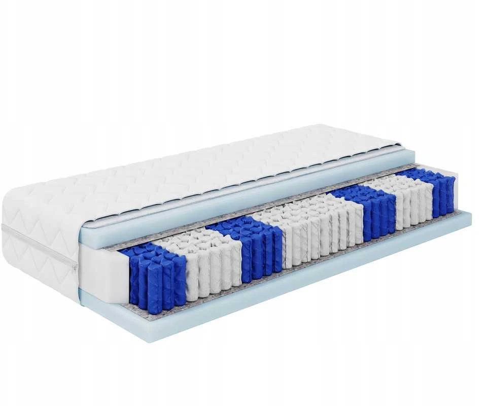 FDM Dvipusis čiužinys vidutinio kietumo spyruoklinis 200x200 BLANC