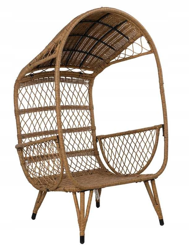Sodo fotelis KOKONAS iš technoratano su pagalvėmis boho stilius balkono ir terasos kėdė