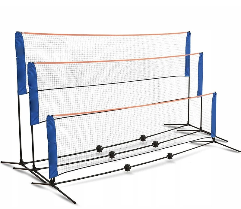 Universalus tinklo rinkinys badmintonui, tinkliniui ir tenisui 310 cm su reguliuojamu aukščiu