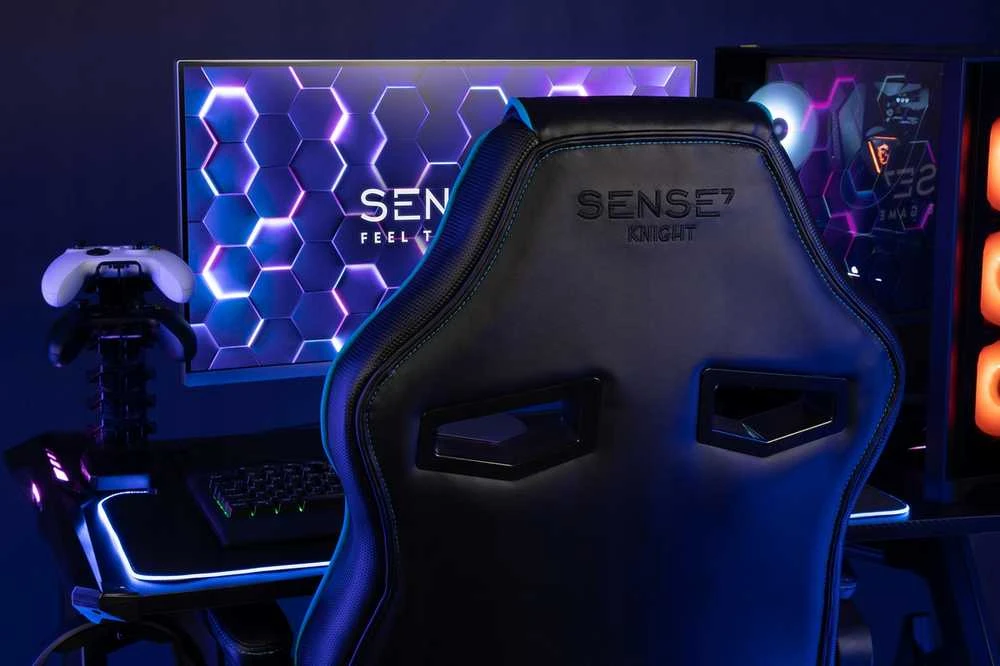 Žaidimų kėdė SENSE7 Knight, Juoda (medžiaginė)
