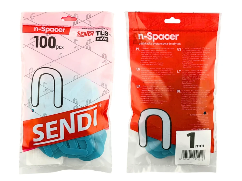 1 mm intarpai plytelėms - pasagos, N-SPACER Sendi, 100 vnt.