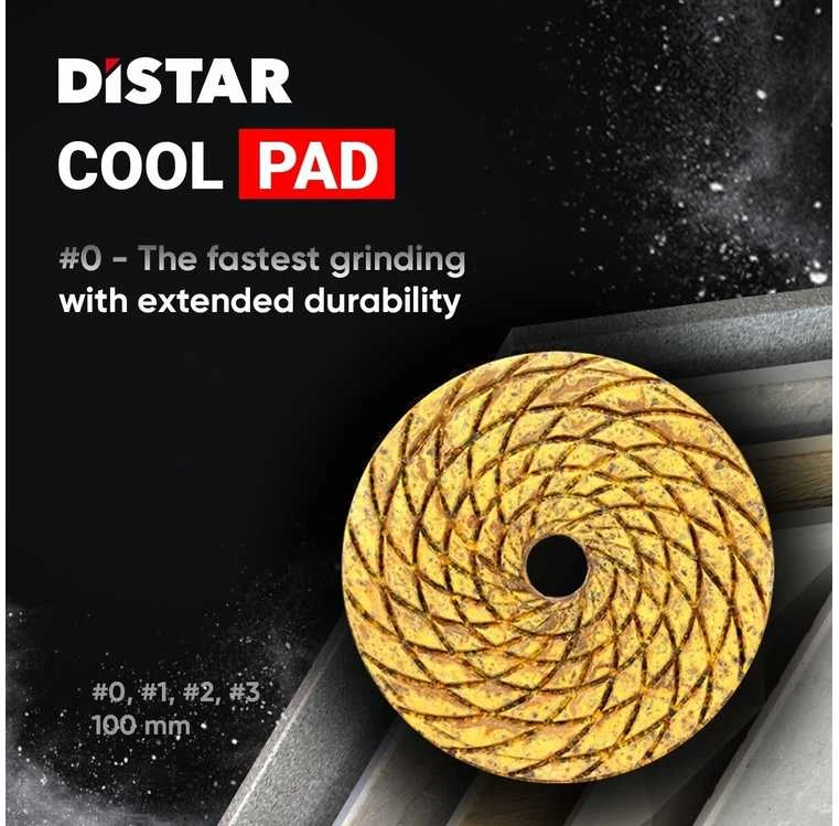 Distar Ø100MM Baumesser CoolPAD šlifavimo ir poliravimo padukas diskas plytelėms #0 #1 #2 #3, Šlifavimo / poliravimo disko grubumas: #3
