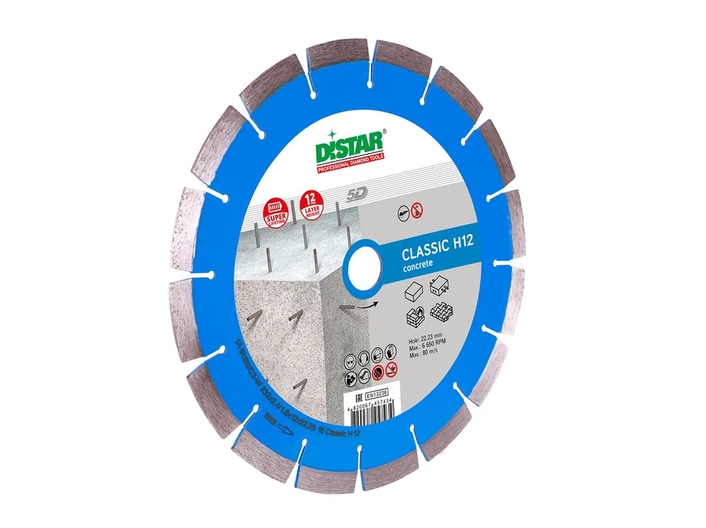 125MM DISTAR CLASSIC H12 Deimantinis diskas gelžbetoniui hidrotechniniam betonui