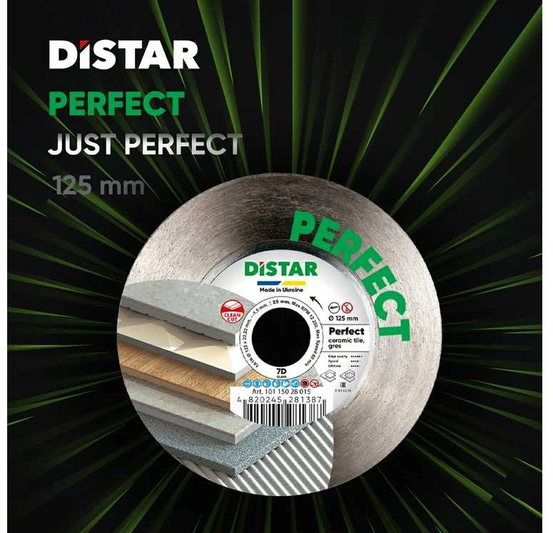 125MM DISTAR PERFECT Deimantinis diskas akmens masės, keramikos, porceliano plytelėms