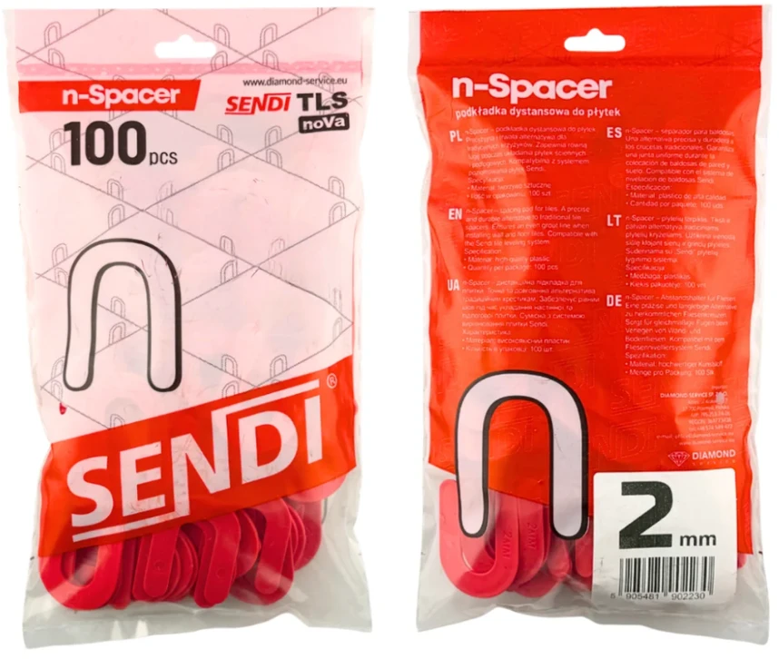 2 mm intarpai plytelėms - pasagos, N-SPACER Sendi, 100 vnt.