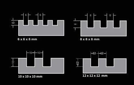 280x115 12mm Pakaitinė dantytos glaistyklės dalis BIHUI