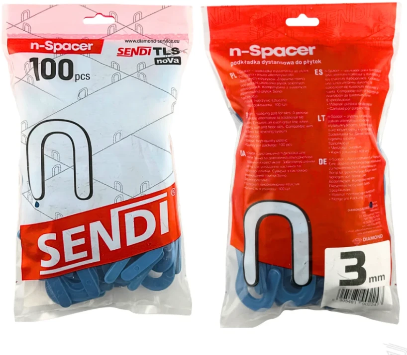 3 mm intarpai plytelėms - pasagos, N-SPACER Sendi, 100 vnt