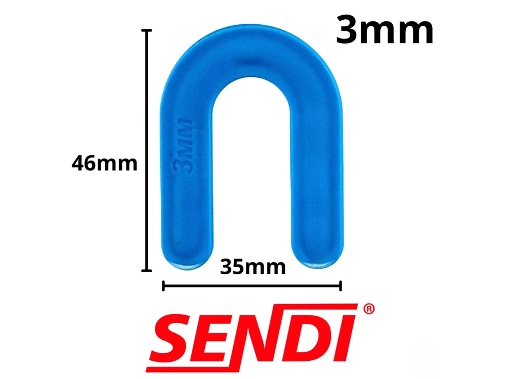 3 mm intarpai plytelėms - pasagos, N-SPACER Sendi, 100 vnt