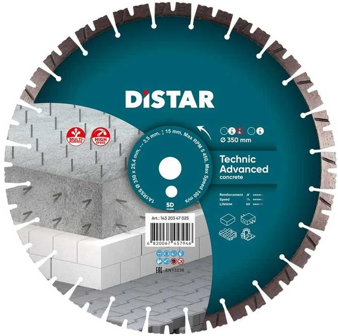 350 mm x 20 mm DISTAR TECHNIC ADVANCED Deimantinis diskas betonui