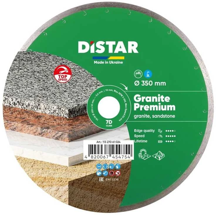 350 mm Deimantinis pjovimo diskas granitui DISTAR GRANITE PREMIUM 7D, Jungties skersmuo: 25.4 mm