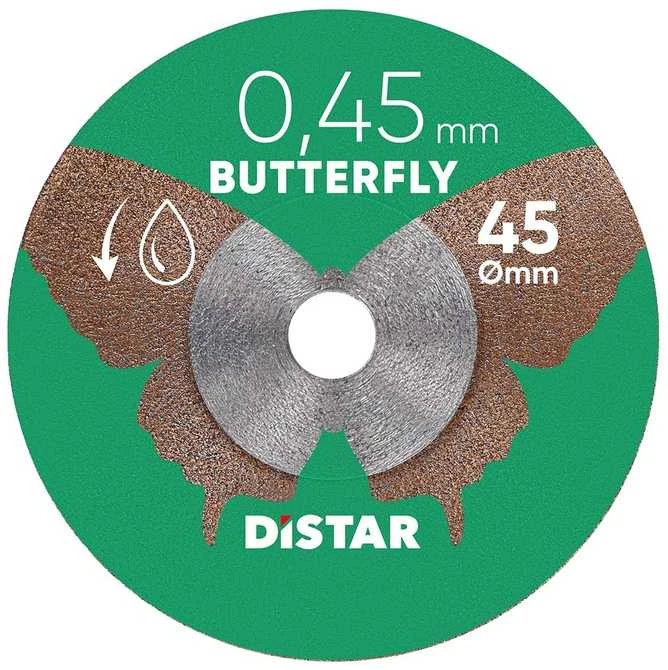 45 mm, ploniausias - 0,45 mm storio deimantinis diskas graveriui, plytelėms pjauti, Butterfly, Distar