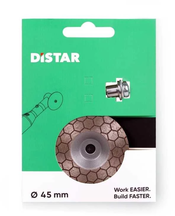 45 mm deimantinis šlifavimo diskas plytelėms, graveriui, su koteliu DGM-S 45/5.8F #100 Nectar, Distar