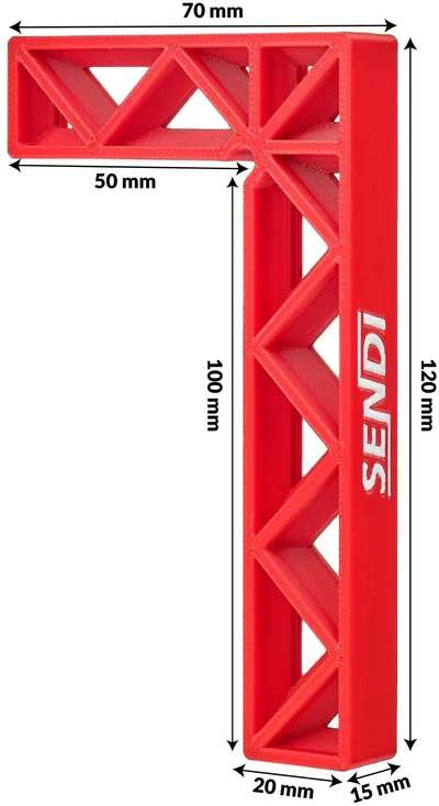 90 laipsnių kampų laikiklis / fiksatorius Sendi 50 x 100 mm, plastikinis