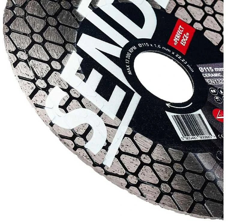 Deimantinis diskas plytelių pjovimui 45 laipsnių kampu, SENDI Perfect EDGE, Ø115 x 1,6 x 22,23 mm