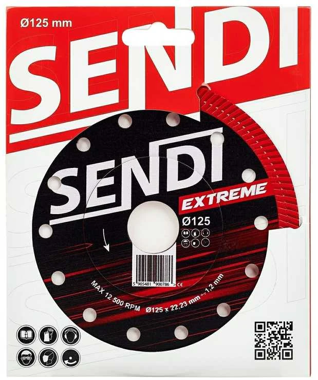 Deimantinis diskas SENDI EXTREME Ø125 x 1,2 x 22,23mm plytelių pjovimui