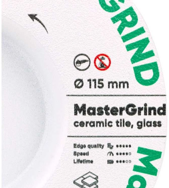 Distar 115 mm MasterGRIND deimantinis diskas stiklo, akmens masės, porcelianinių plytelių pjovimui ir šlifavimui